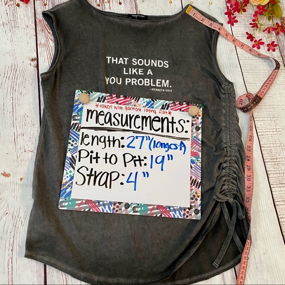 Kenneth Cole ‘That Sounds Like A You Problem’ Gray Sleeveless Top - Picture 14 of 14